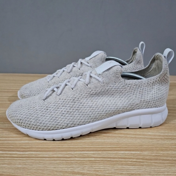 NEW Nisolo Athleisure Eco Knit Sneaker Womens 7.5 Oatmeal White Casual Neutral - Picture 1 of 12